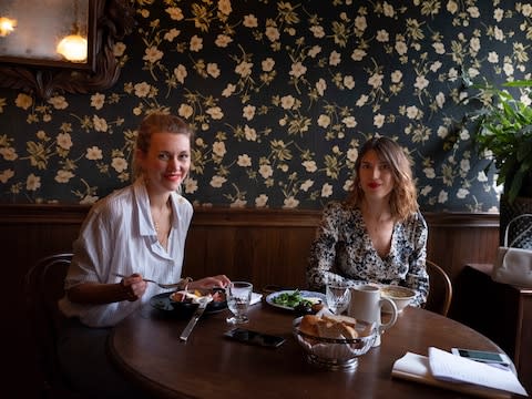 Hannah Meltzer (left) with Lauren Bastide (centre) and Jeanne Damas (right) - Credit: Magali Delporte