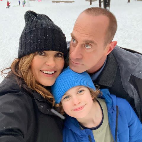 <p>Ryan Buggle/Instagram</p> Mariska Hargitay, Ryan Buggle and Christopher Meloni