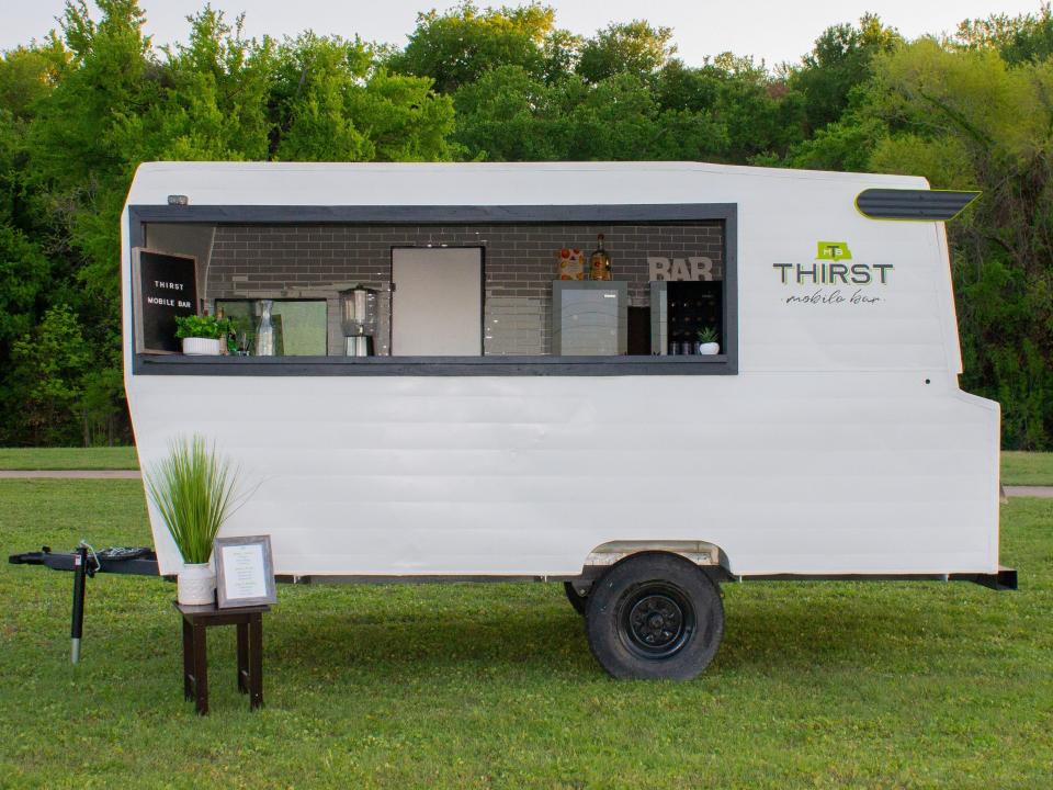 exterior shot of thirst mobile bar in texas