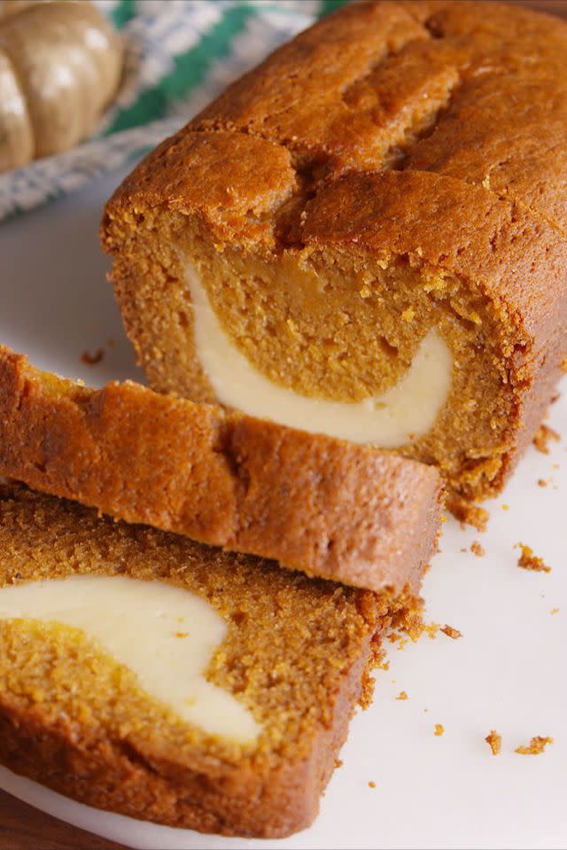 Cheesecake-Stuffed Pumpkin Bread