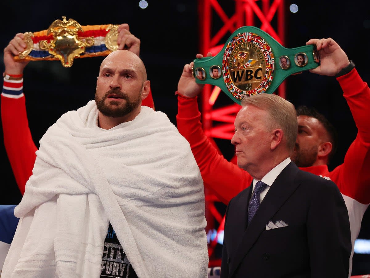 Frank Warren (right) promotes Fury and has defended the Ngannou fight (Getty Images)