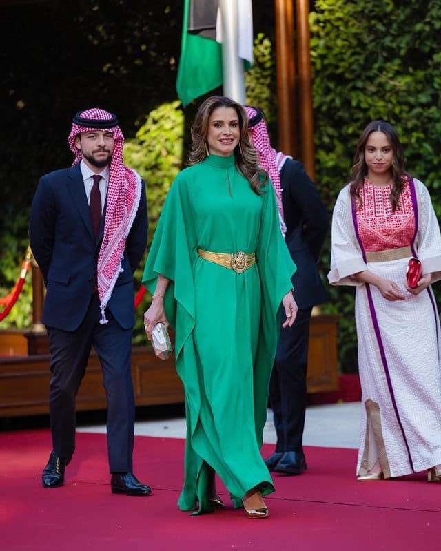 Rania de Jordania, Abdalá de Jordania y Hussein de Jordania