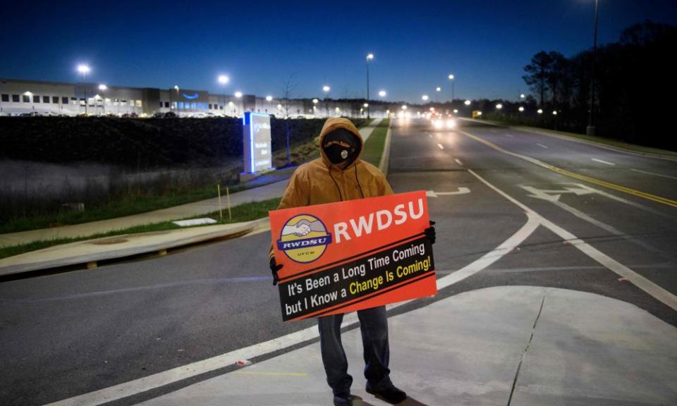 Biden gave his indirect support to the drive to unionize the Amazon warehouse at Bessemer, Alabama.