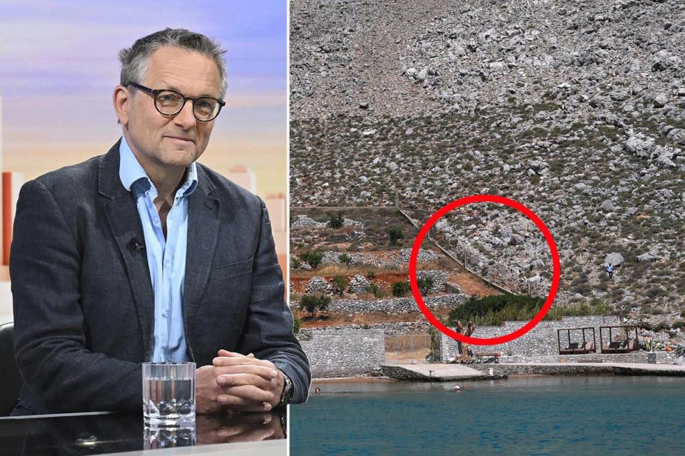 Michael Mosley’s body was found close to the perimeter of a beach resort on the island of Symi on Sunday (PA)