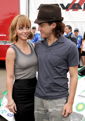 Christina Ricci and Emile Hirsch at the Long Beach Grand Prix and Toyota Pro/Celebrity Race for the Speed Racer cast photo shoot