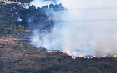 Wildfires rage across Ilkley Moor in West Yorkshire - Credit: REX