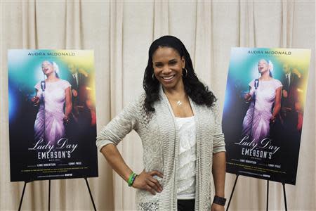Actress Audra McDonald poses for a photograph while promoting the play "Lady Day at Emerson's Bar and Grill" in New York March 17, 2014. REUTERS/Lucas Jackson