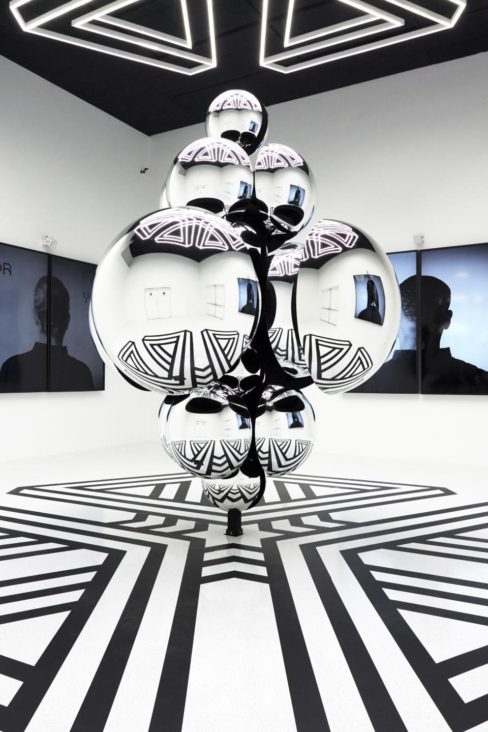 This silvery sculpture is made of surveillance mirrors. - Credit: Photo by Rob Baker Ashton/Courtesy