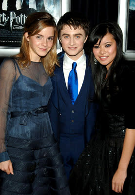 <p>Premiere: Emma Watson, Daniel Radcliffe and Katie Leung at the NY premiere of Warner Bros. Pictures' Harry Potter and the Goblet of Fire - 11/12/2005 Photo: Dimitrios Kambouris, Wireimage.com</p>