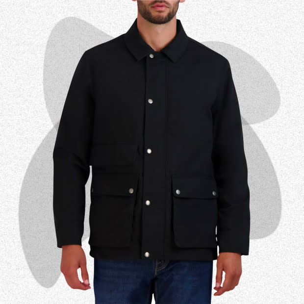 <p>Courtesy of Nordstrom</p><p>They’re best known as a footwear brand, but Cole Haan offers a wide selection of outerwear and accessories like this sleek but rugged waxed cotton canvas jacket. Cole Haan’s modernized take on the waxed jacket swaps traditional paraffin for a polyurethane coating, giving the jacket a sleeker, less waxy look. Match this waxed jacket, in your choice of black, navy, or olive, with a pair of <a href="https://click.linksynergy.com/deeplink?id=b8woVWHCa*0&mid=1237&u1=mj-waxedcanvasjackets-jzavaleta-080423-update&murl=https%3A%2F%2Fwww.nordstrom.com%2Fs%2Fwarner-waterproof-chelsea-boot-men%2F5881068%3F" rel="nofollow noopener" target="_blank" data-ylk="slk:Cole Haan waterproof boots;elm:context_link;itc:0;sec:content-canvas" class="link ">Cole Haan waterproof boots</a> for a smart, city-ready look.</p><p>[$298; <a href="https://click.linksynergy.com/deeplink?id=b8woVWHCa*0&mid=1237&u1=mj-waxedcanvasjackets-jzavaleta-080423-update&murl=https%3A%2F%2Fwww.nordstrom.com%2Fs%2Fwaxed-cotton-rain-shirt-jacket%2F7054113" rel="nofollow noopener" target="_blank" data-ylk="slk:nordstrom.com;elm:context_link;itc:0;sec:content-canvas" class="link ">nordstrom.com</a>]</p>