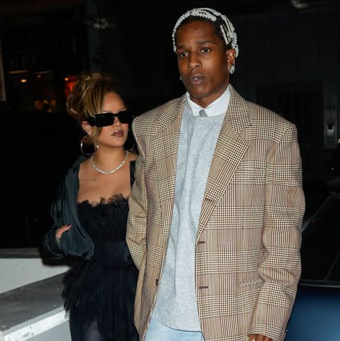 <p>Jackson Lee/GC Images</p> A$AP Rocky and Rihanna celebrate Rocky's 35th birthday in style.