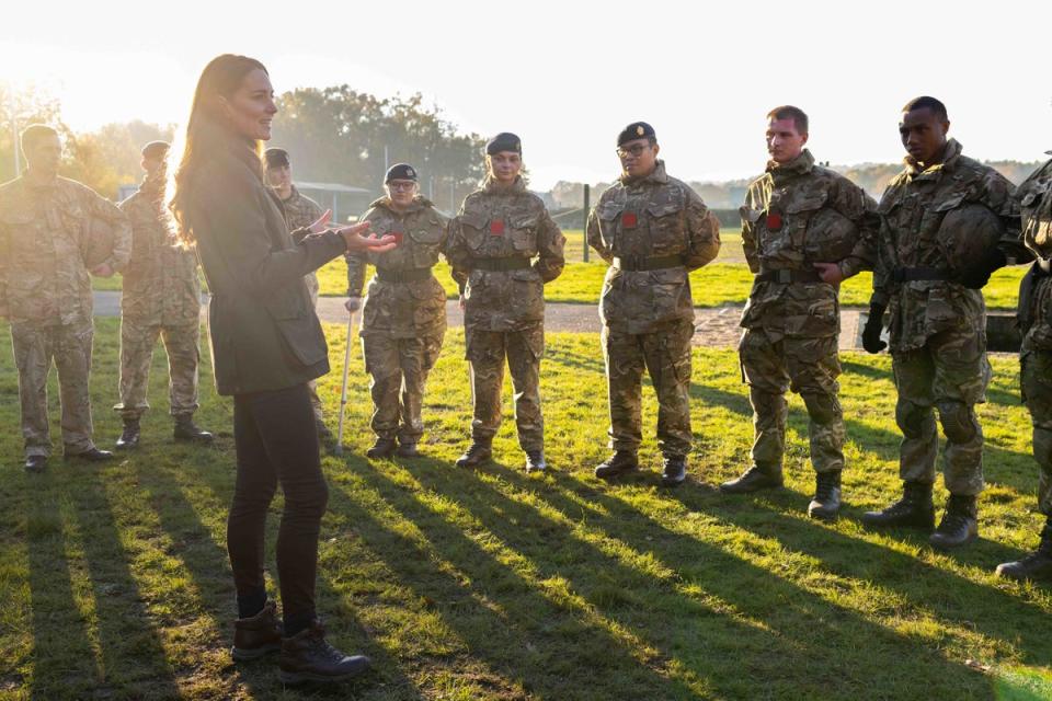 Kate has paid tribute to men and women serving in the army (PA)