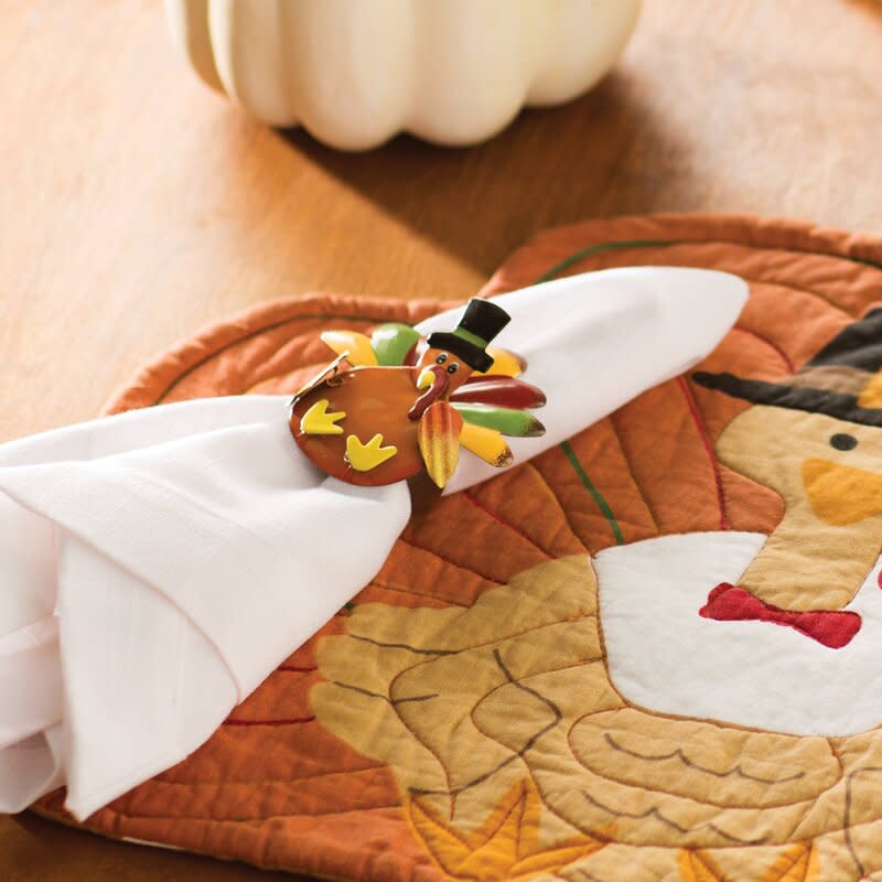 the holiday aisle turkey metal napkin ring