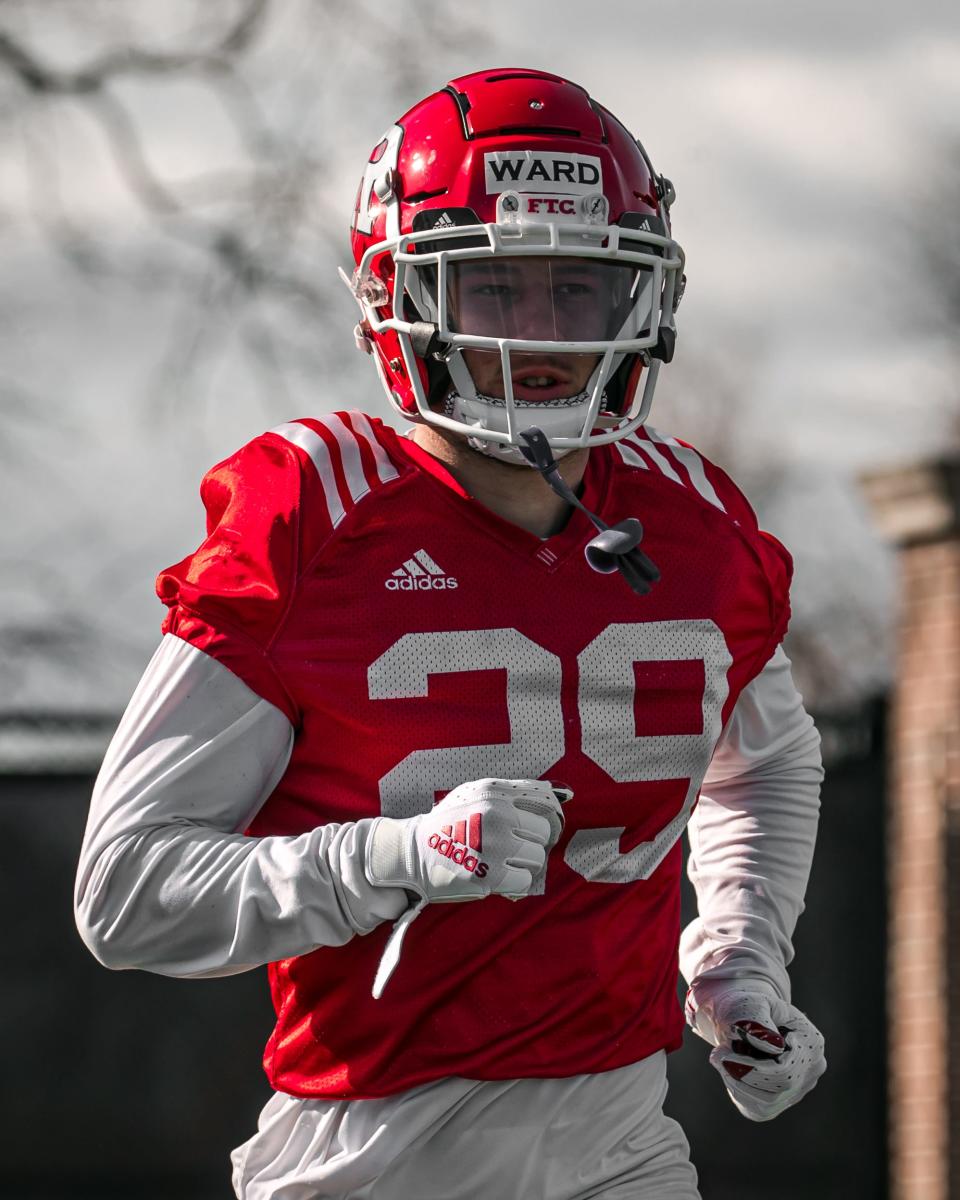 Rutgers walk-on wide receiver Timmy Ward during a recent practice.
