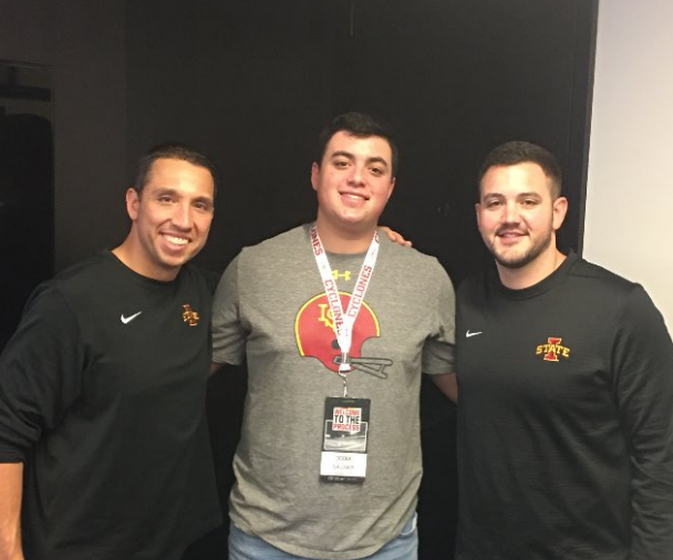 Dodge Sauser, middle, was Iowa State's first 2021 football recruit.