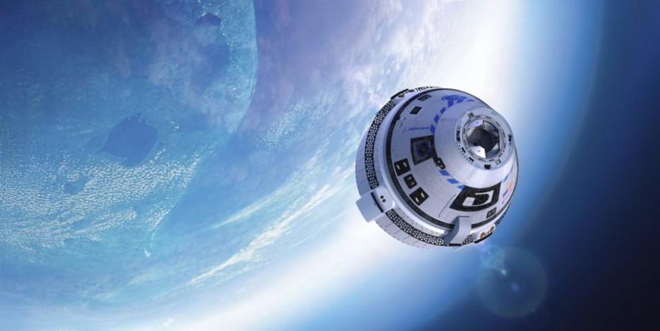 <div class="inline-image__caption"><p>Conceptual art of the Boeing Starliner in orbit.</p></div> <div class="inline-image__credit">Boeing</div>