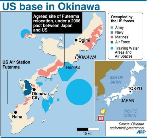 Sealed in 2006 after exhaustive negotiations, the realignment plan calls for the closing of the Futenma air base which lies in a crowded urban area of subtropical Okinawa island and has long been a source of grievance
