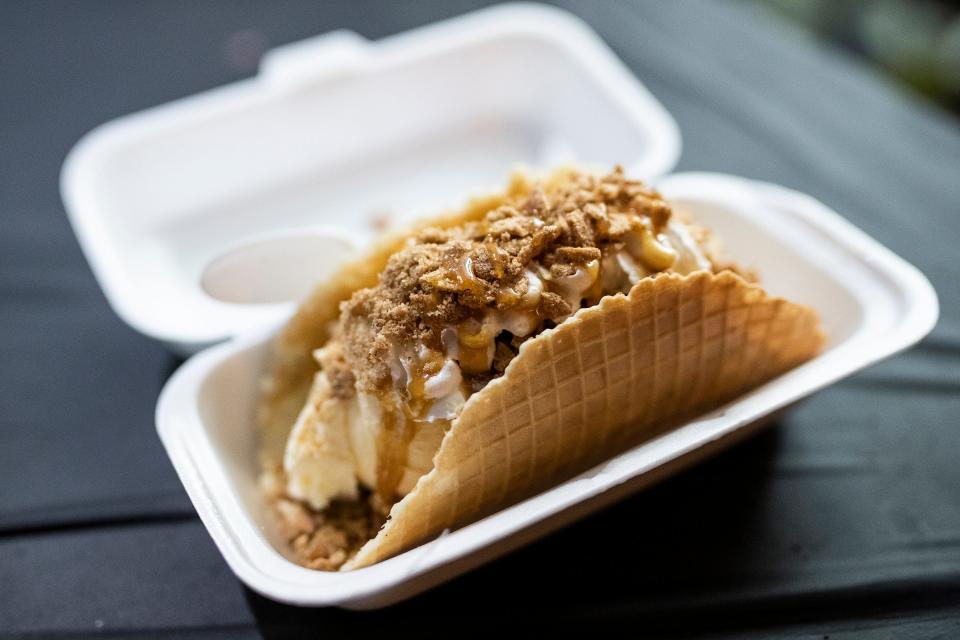 Cinnamon Toasted Crunch ice cream from Castle Creamery during the Ramadan Suhoor Festival at the Fairlane Town Center in Dearborn on Saturday, April 9, 2022.