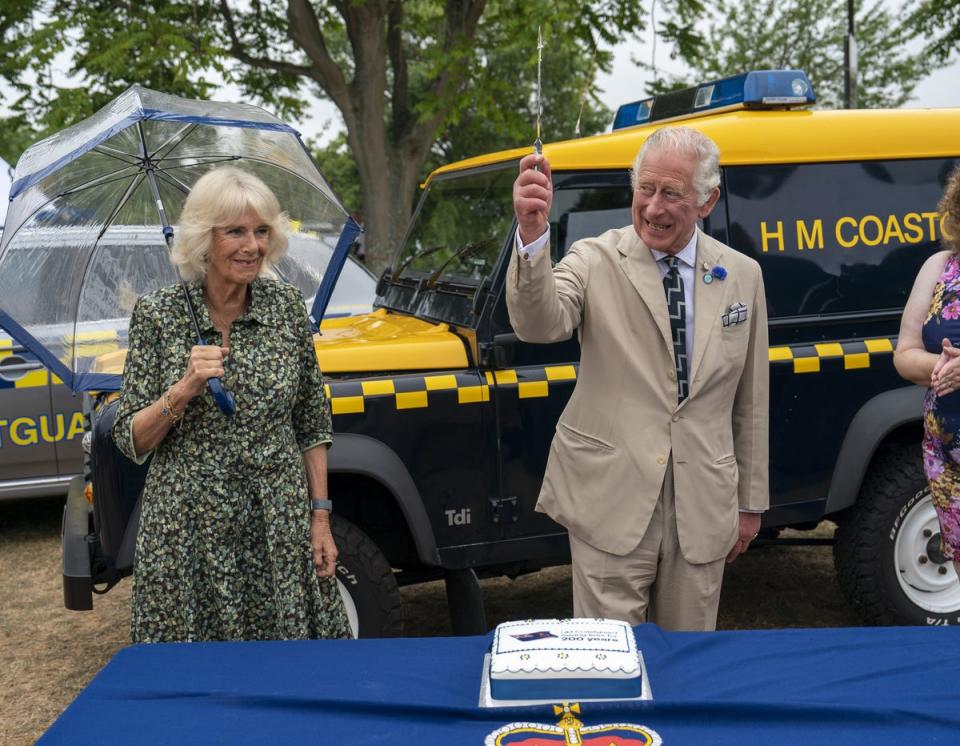 The Prince of Wales and Duchess of Cornwall helped marked the 200-year anniversary of the Coastguard (Arthur Edwards/The Sun/PA) (PA Wire)