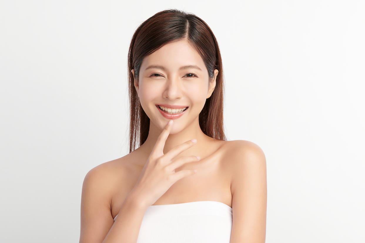 Woman with clean fresh skin on white background, PHOTO: Getty Images