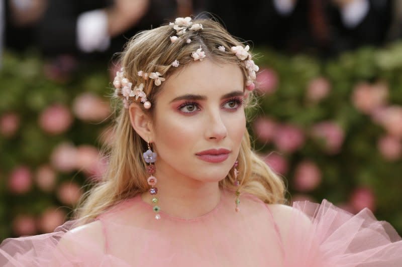 Emma Roberts arrives on the red carpet at The Metropolitan Museum of Art's Costume Institute Benefit "Camp: Notes on Fashion" in New York City on May 6, 2019. The actor turns 33 on February 10. File Photo by John Angelillo/UPI