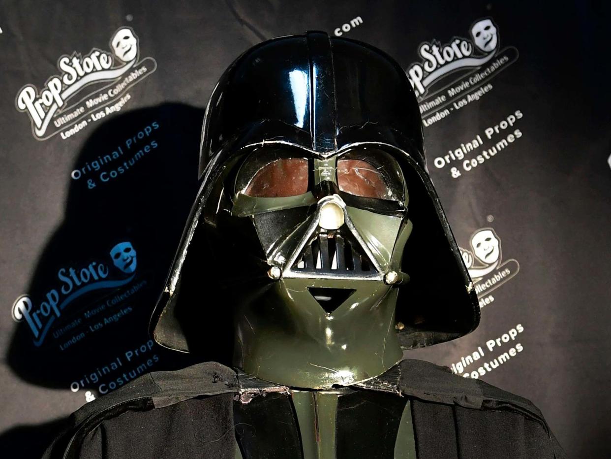 Darth Vader's costume from the 'Star Wars' promotional tour is one of 805 items up for auction: AFP via Getty Images