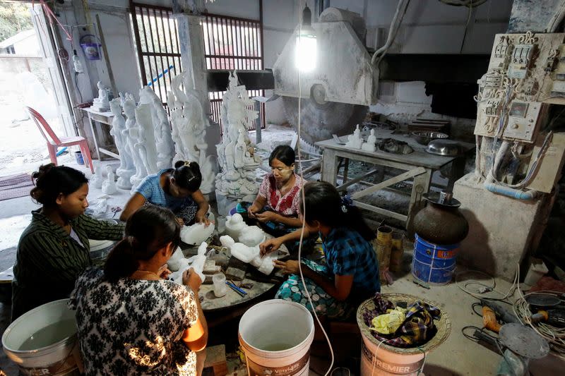 The Wider Image: From statues to toothpaste, the Myanmar village 'blessed' with marble bounty