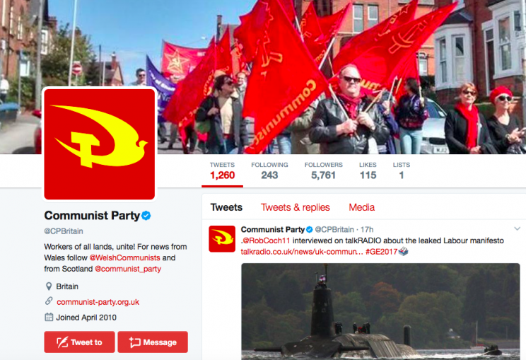 The former Morning Star writer quit the Communist Party of Great Britain in December (Twitter)