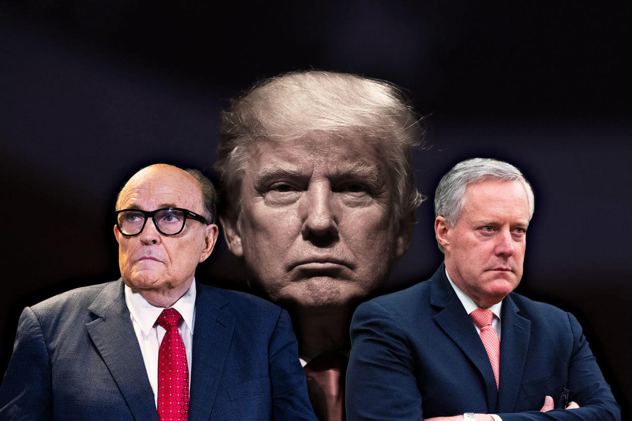 Rudy Giuliani; Mark Meadows; Donald Trump Photo illustration by Salon/Getty Images