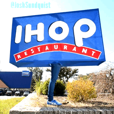 This one-legged IHOP costume is hilariously awesome.