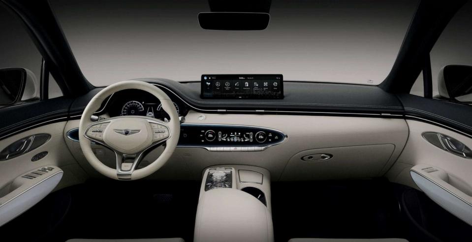 PHOTO: The interior of the Genesis Electrified GV70 closely resembles the gas-powered GV70. (Genesis)