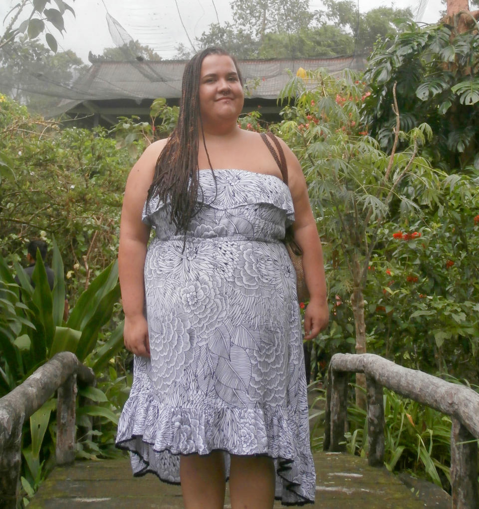 An obese woman who was once cruelly fat shamed by a teacher in front of her entire class is unrecognisable after losing 68kg and dropping 10 dress sizes. Photo: Caters News 