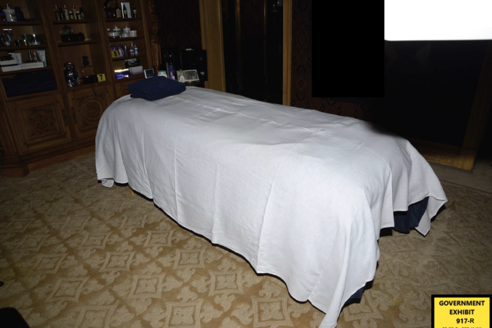 Epstein’s massage table (US District Attorney’s Office)