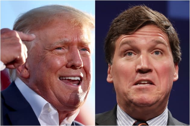 Trump-Tucker-Interview - Credit: Mario Tama/Getty Images; Chip Somodevilla/Getty Images