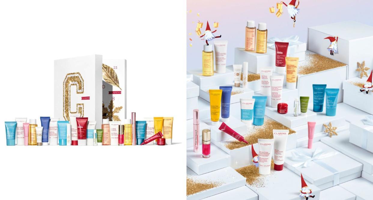 the contents of the clarins advent calendar