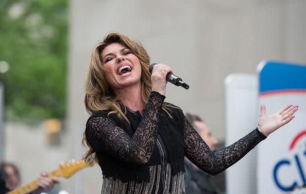 Shania belting out That Don't Impress Me Much. Probably. Source: Getty