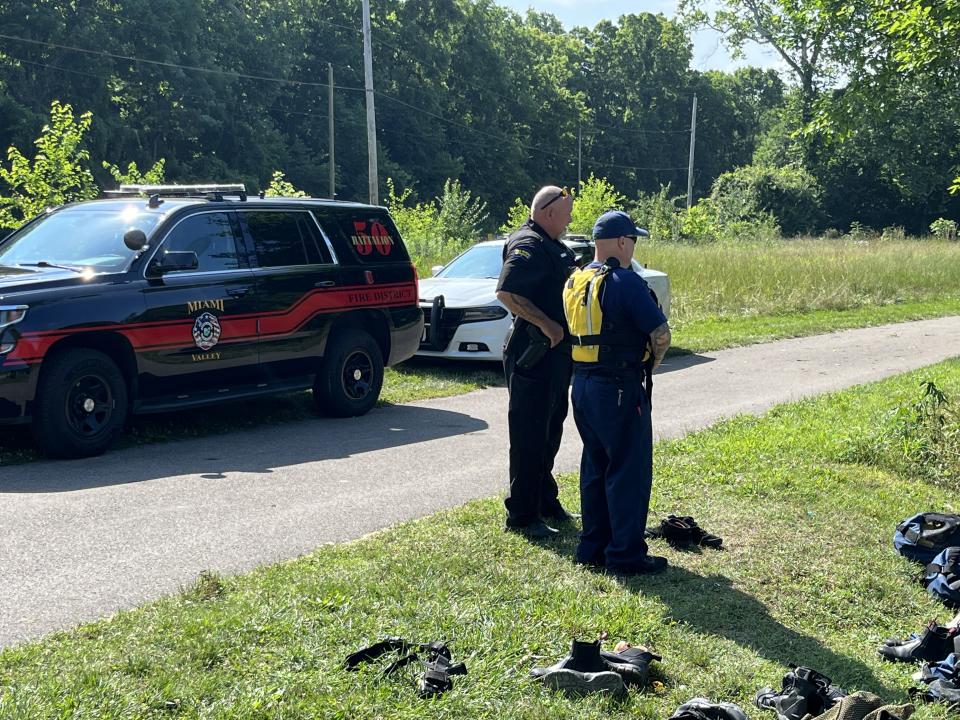 MetroParks rangers are leading an investigation on the Great Miami River Friday morning.