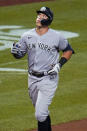 New York Yankees' Aaron Judge runs the bases after hitting a grand slam off Pittsburgh Pirates relief pitcher Manny Banuelos during the eighth inning of a baseball game in Pittsburgh, Wednesday, July 6, 2022. (AP Photo/Gene J. Puskar)