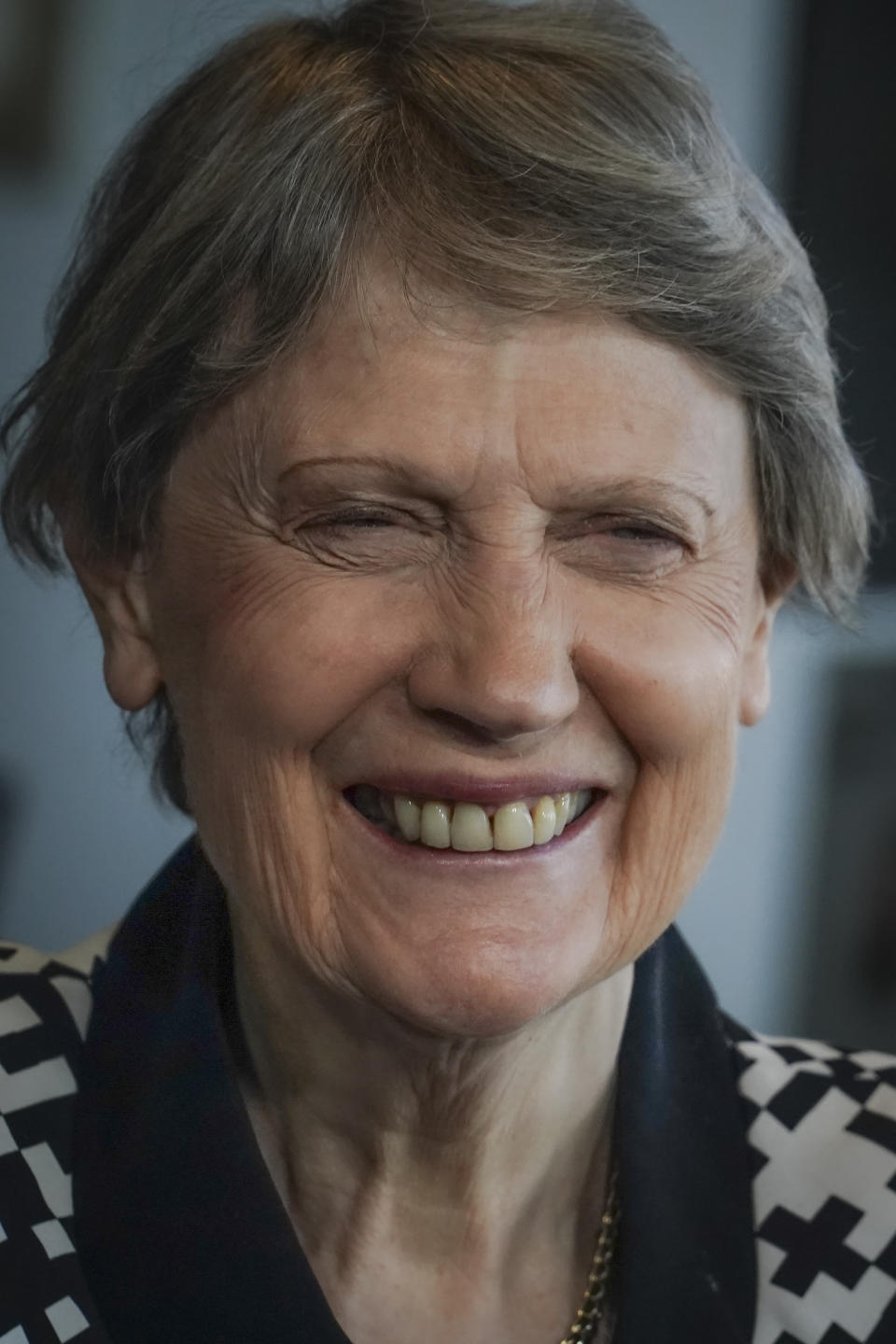 Former New Zealand Prime Minister Helen Clark, a member of Elders, "an independent group of global leaders working for peace, justice, human rights and a sustainable planet" founded by Nelson Mandela in 2007, hold an interview to discuss the group's progress,, Wednesday Sept. 20, 2023, in New York. (AP Photo/Bebeto Matthews