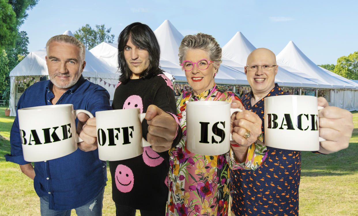 Cake slices at the ready - 'Bake Off' is back. (Channel 4)