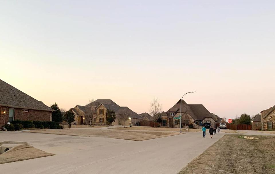 Spring Ranch at sunset. Residents worry increased traffic from a nearby development would undermine road safety in a neighborhood already lacking sufficient pedestrian infrastructure.