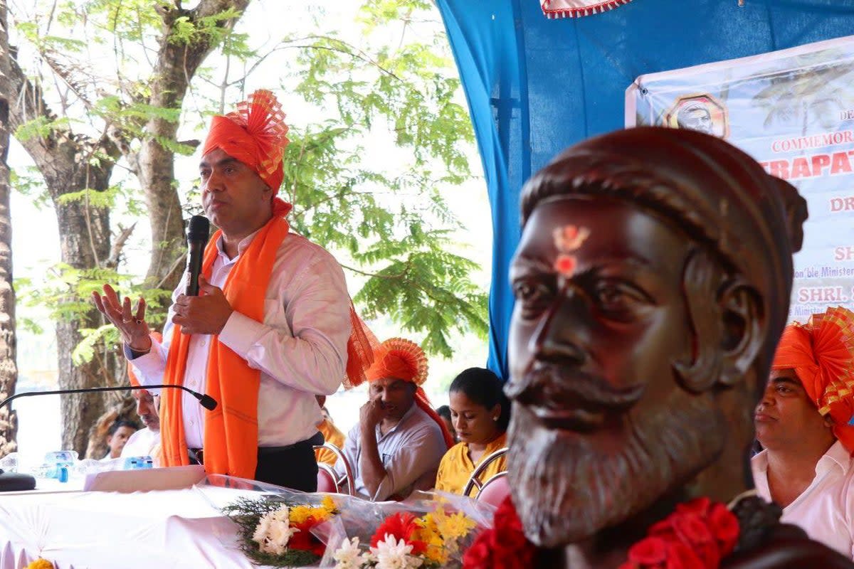 The Indian chief minister accused the Portuguese of destroying Indian temples but stopping the destruction after signing a peace pact with the Indian ruler (Twitter/@DrPramodPSawant)