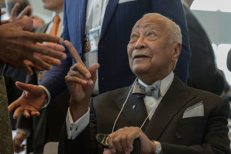 Former Mayor of New York City, David Dinkins, attends Governor Andrew Cuomo's State of the State address in New York City, U.S. January 9, 2017. REUTERS/Stephanie Keith