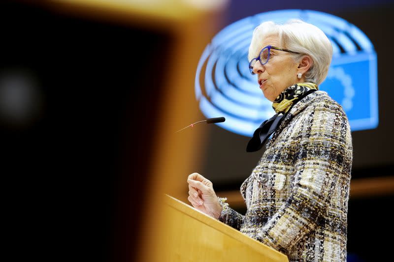 ECB President Lagarde attends a plenary session at the European Parliament, in Brussels