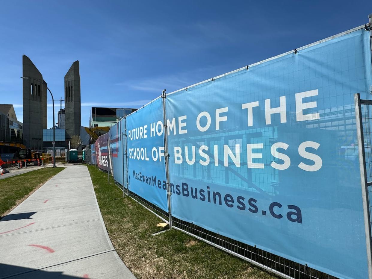 MacEwan University's new building to house their business school is expected to be finished in 2027. (Madeline Smith/CBC - image credit)