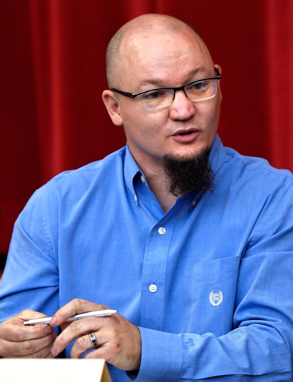 Place 3 candidate James Sargent during an April 4, 2023, city council candidate forum at the Abilene Public Library, which was sponsored by the Hispanic Leadership Council and the local NAACP.