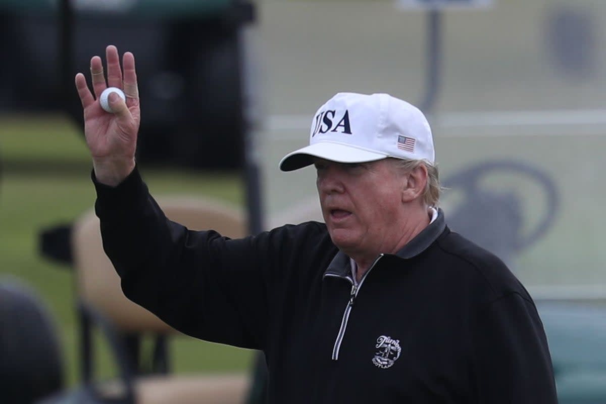 US President Donald Trump on his golf course at the Trump Turnberry resort in South Ayrshire (Andrew Milligan/PA) (PA Archive)