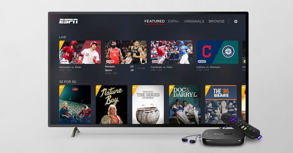 ESPN offered on the Roku TV platform.