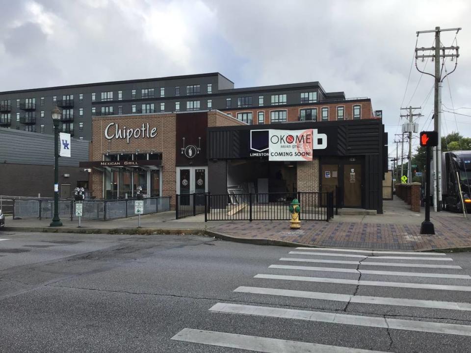 A new restaurant is coming to South Limestone across from the University of Kentucky campus: Okome Asian Grill is opening this fall next to Chipotle. Janet Patton/jpatton1@herald-leader.com