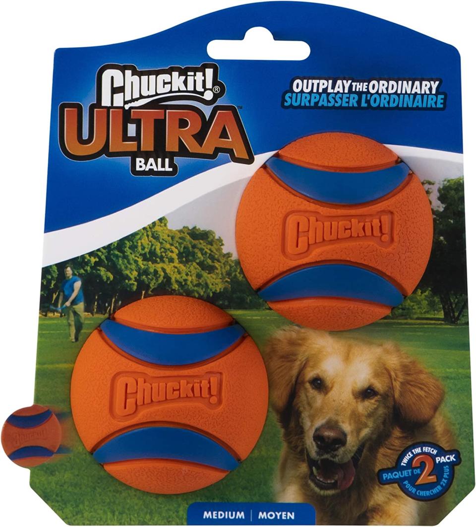 Chuckit! Ultra Ball, Anaranjado, Mediana, 2.5 pulgadas, 2 piezas/Amazon.com.mx